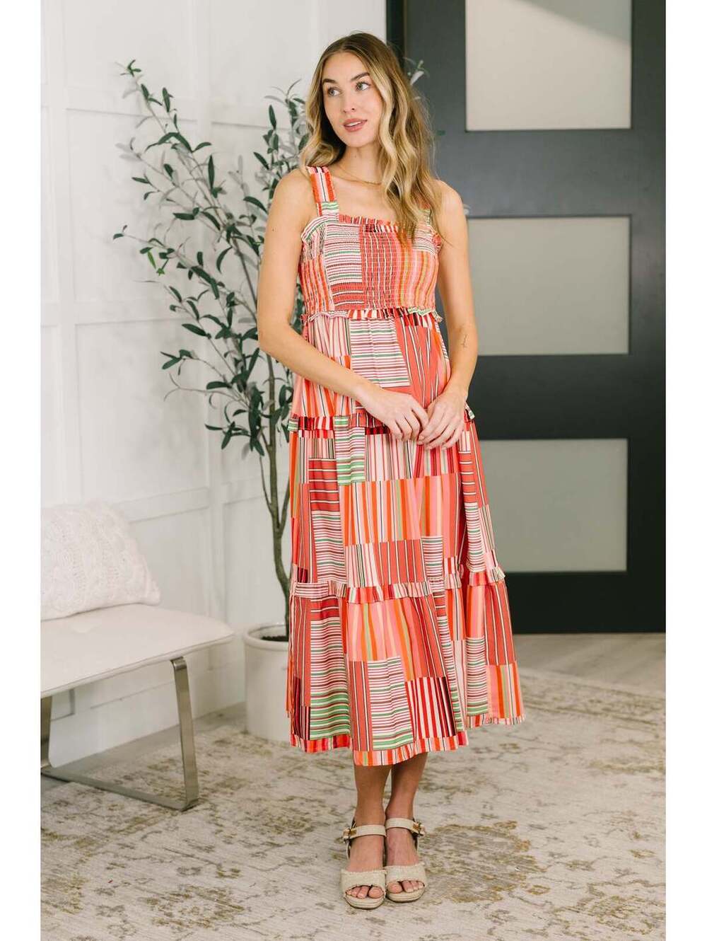 Extra Sentimental Wide Strap Tiered Dress